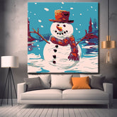 Painting by numbers for children snowman